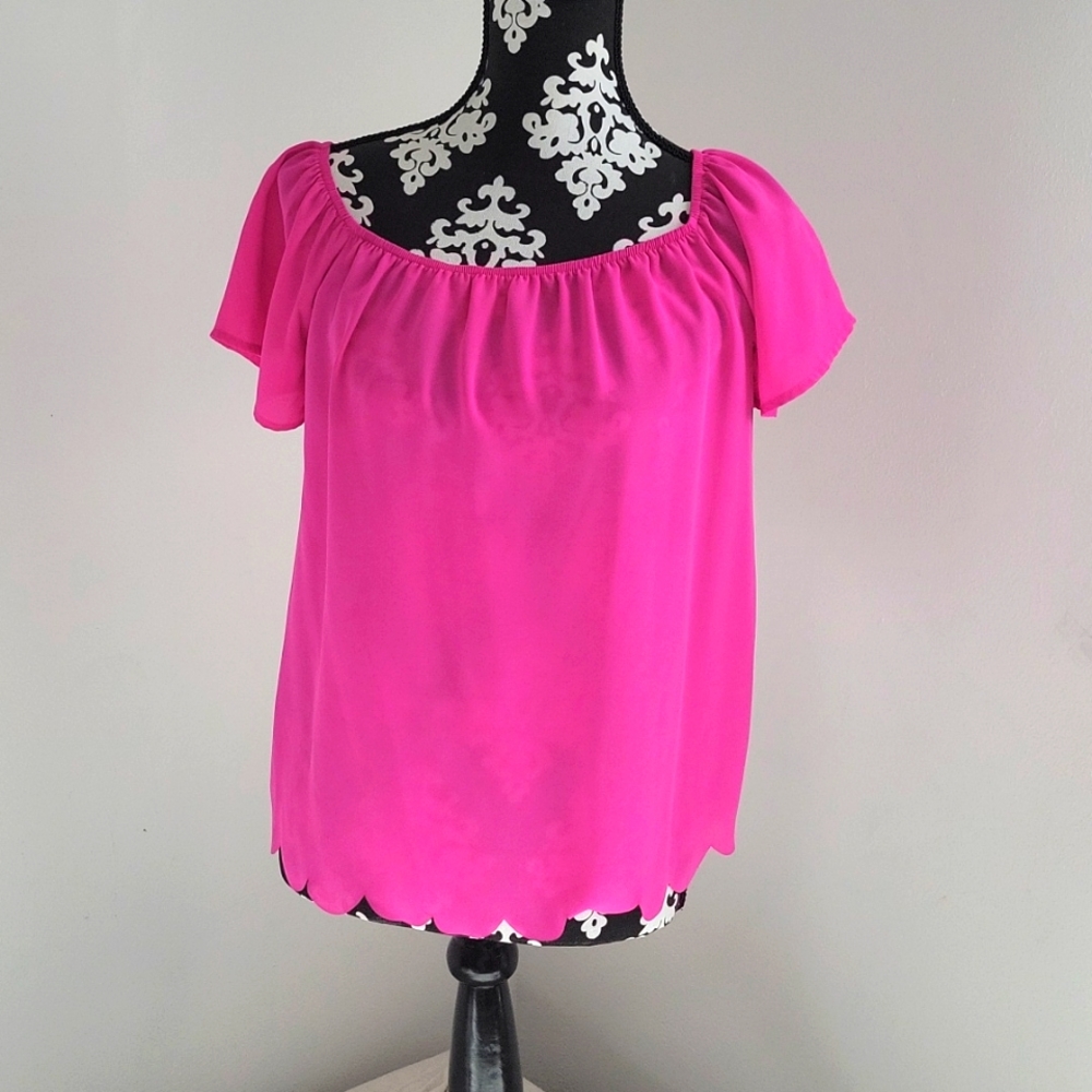 Alya Hot Pink Blouse, Size Medium